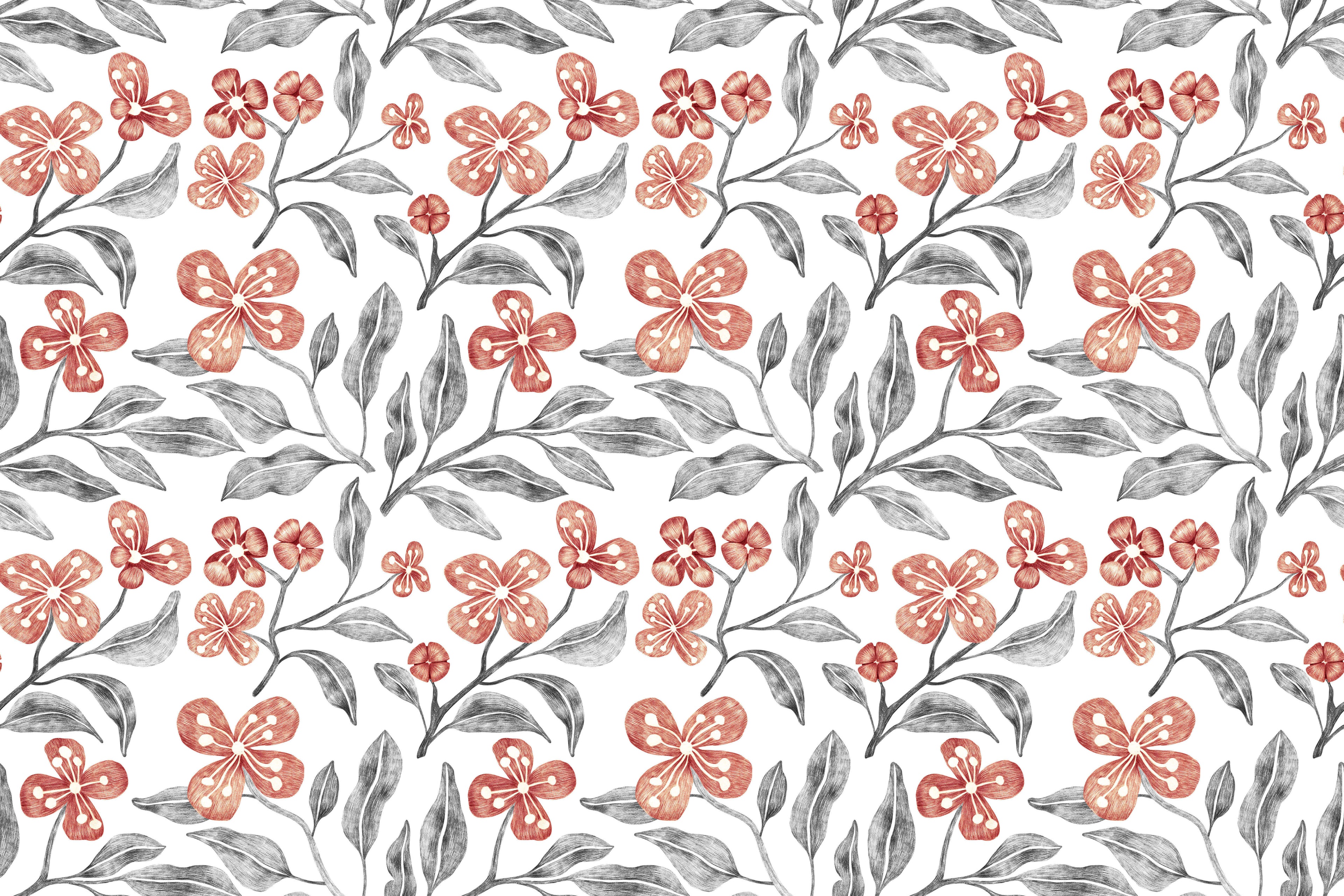 Tapet personalizat - SEAMLESS FLORAL PATTERN