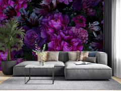 Fototapet Personalizat Floral cu bujori roz vibrant - PINK VIVID PEONIES