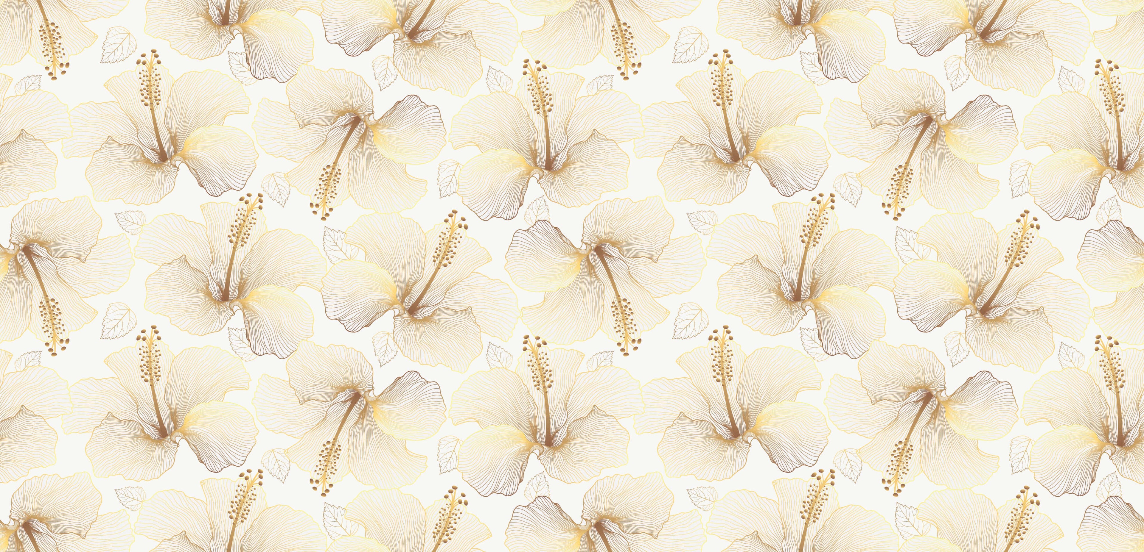 Tapet personalizat - GOLDEN HIBISCUS