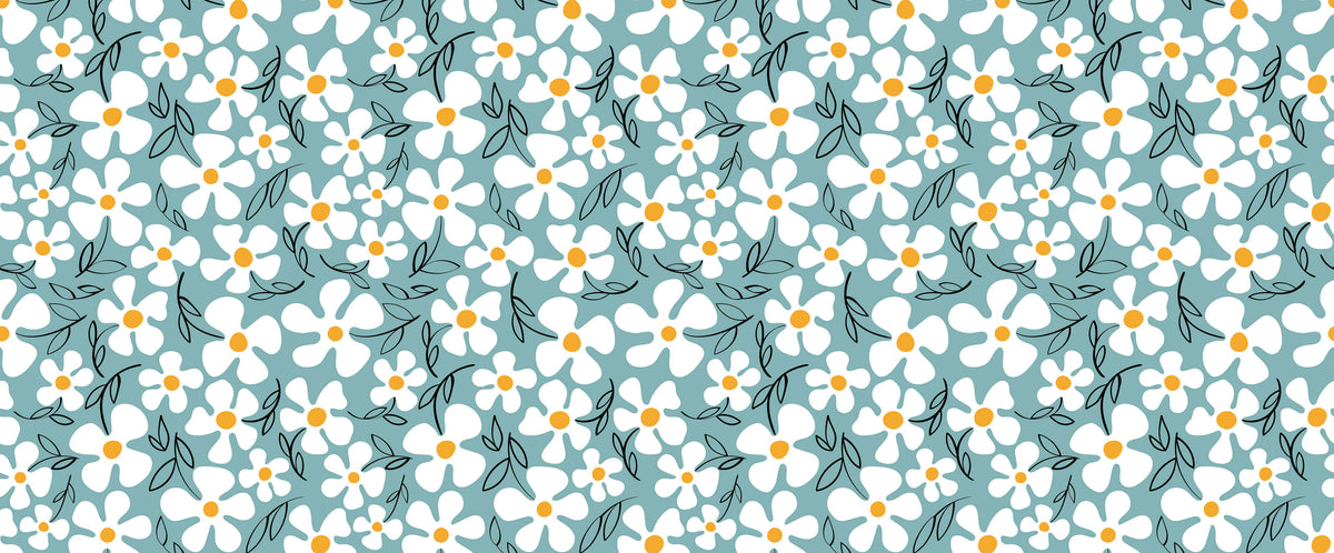 Cartoon Daisies Personalised Wallpaper