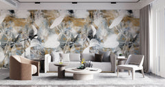 Tapet Personalizat Floral cu elemente florale abstracte in nuante de bej - ABSTRACT PETALS