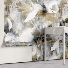 Tapet Personalizat Floral cu elemente florale abstracte in nuante de bej - ABSTRACT PETALS