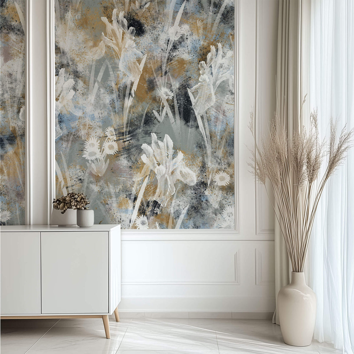 Tapet Personalizat Floral cu elemente florale abstracte in nuante de bej - ABSTRACT PETALS II