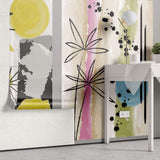 Tapet Personalizat Floral cu trei ilustratii florale in pictura abstracta - FUNKY FLOWERS