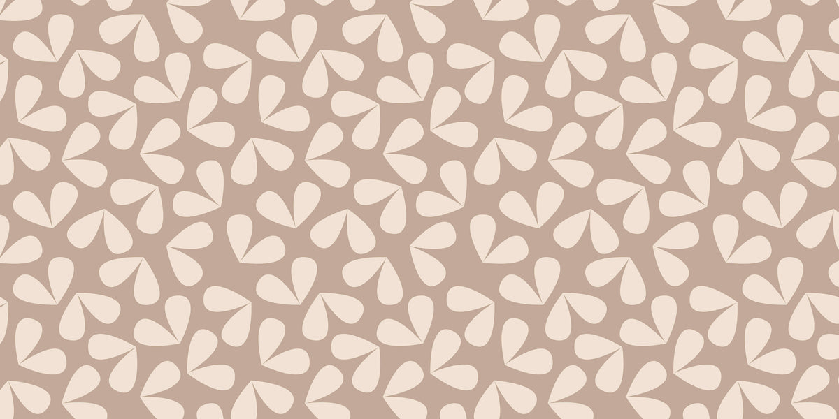Beige Leaf Pattern Personalised Wallpaper