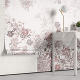 Tapet Personalizat Floral cu peisaj floral in nuante de roz - WINTER PINK FLOWERS