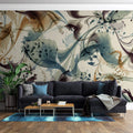 Tapet Personalizat Floral cu ilustratie abstracta florala - BLUE VEIL