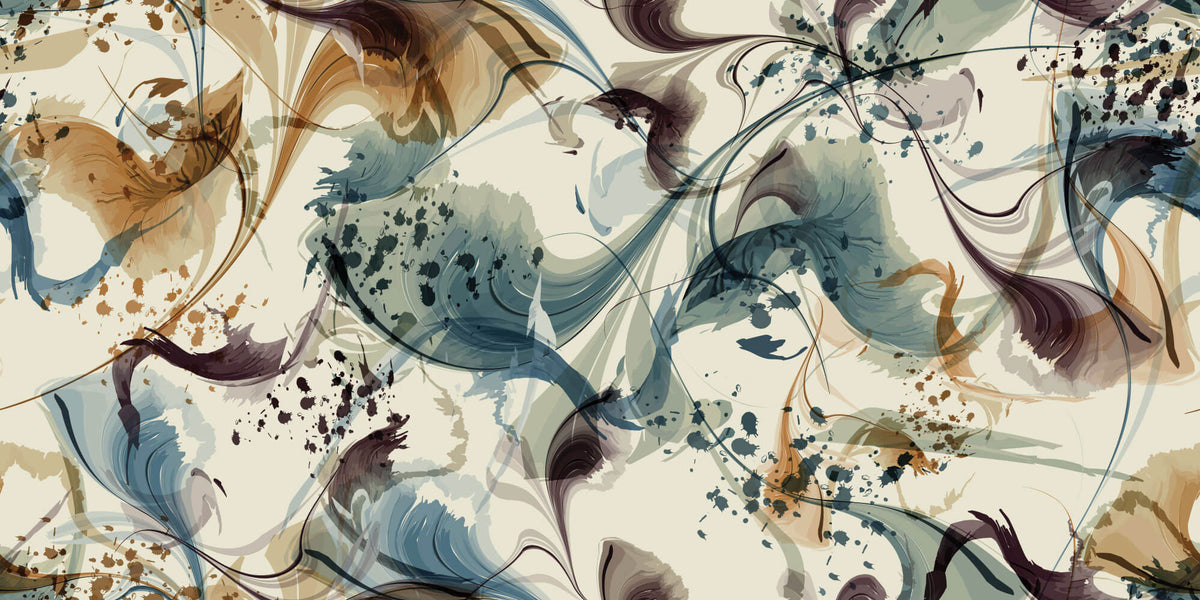 Tapet Personalizat Floral cu ilustratie abstracta florala - BLUE VEIL