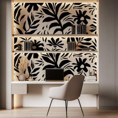 Tapet Personalizat Floral cu plante si flori ilustrate in stil minimalist - INKBOLT FLOWERS