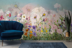 Tapet Personalizat Floral cu flori salbatice de camp multicolore - SERENITY FIELD