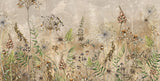 Tapet Personalizat Floral cu flori de camp salbatice intr-un fundal gri-bej - WILD SPRING I