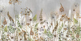 Tapet Personalizat Floral cu flori de camp salbatice intr-un fundal gri - WILD SPRING III
