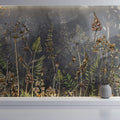 Tapet Personalizat Floral cu flori de camp salbatice intr-un fundal gri inchis - WILD SPRING IV