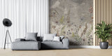 Tapet Personalizat Floral cu flori de camp salbatice intr-un fundal sters gri - WILD SPRING V