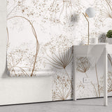 Tapet Personalizat Floral cu crengute uscate fragile maro - ARTSY PARSNIP