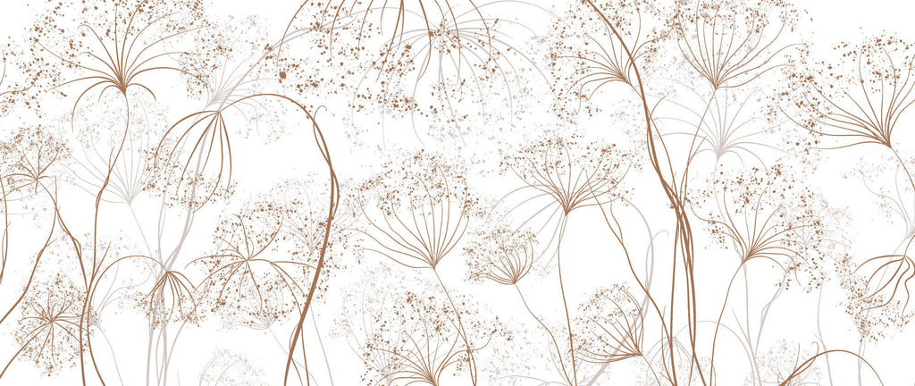 Tapet Personalizat Floral cu crengute uscate fragile maro - ARTSY PARSNIP
