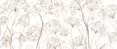 Tapet Personalizat Floral cu crengute uscate fragile maro - ARTSY PARSNIP