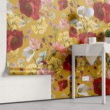 Tapet Personalizat Floral cu model floral in nuante foarte calde si vibrante - WARM SOUL