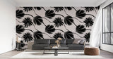 Black Flower Effect Personalised Wallpaper