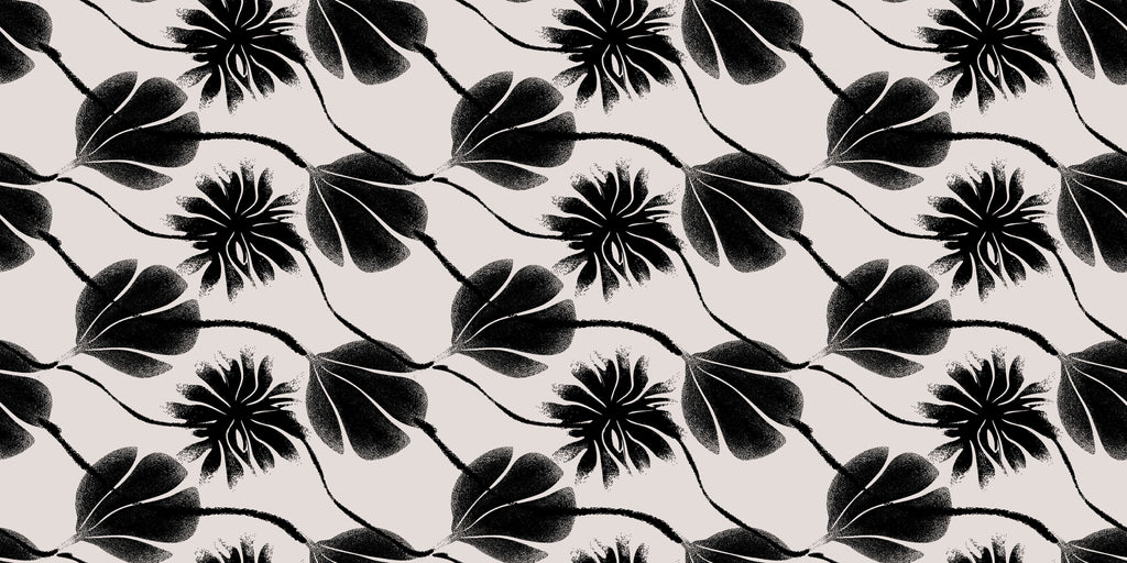 Tapet personalizat - BLACK FLOWER EFFECT