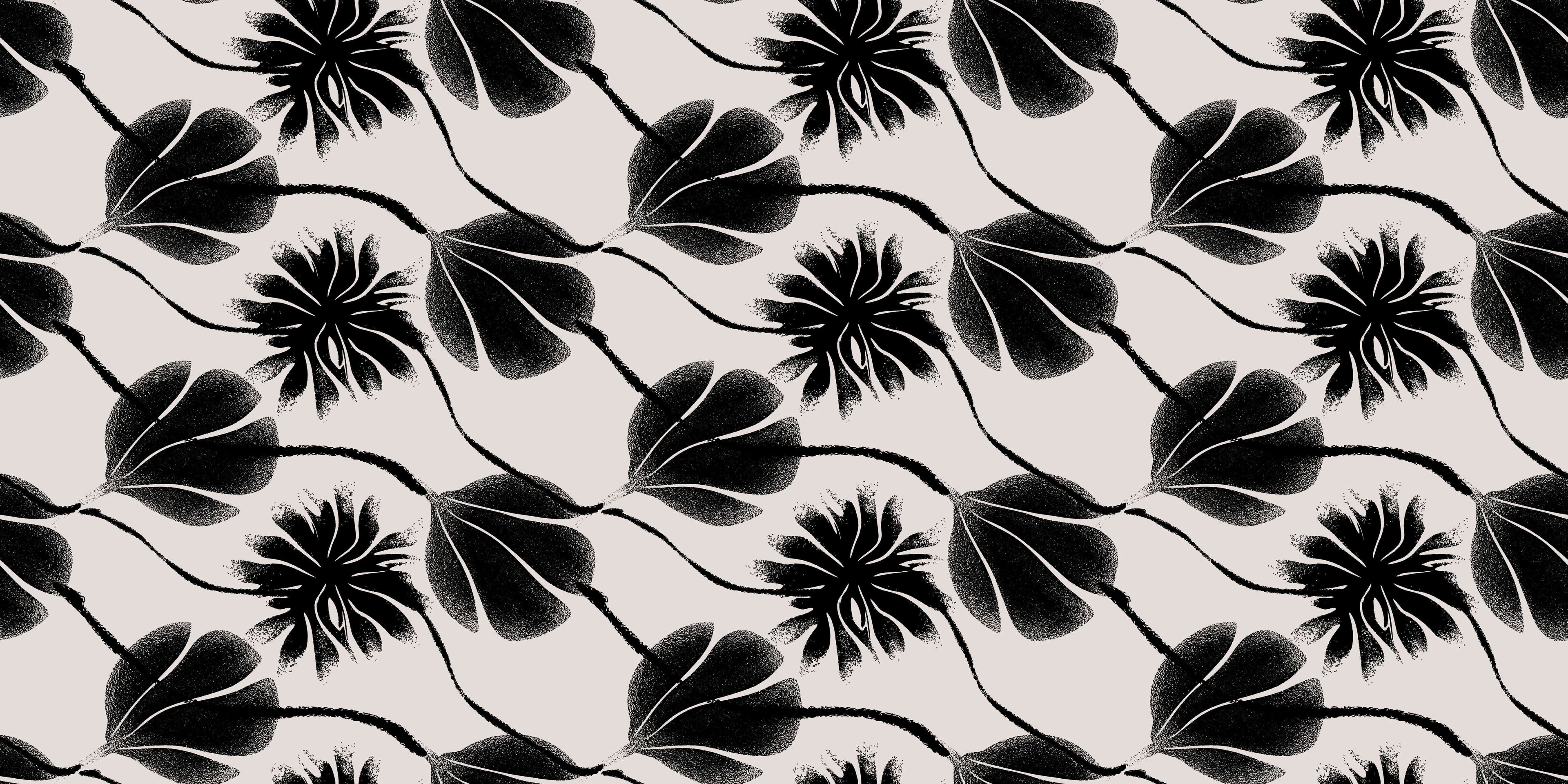 Tapet personalizat - BLACK FLOWER EFFECT
