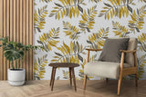 Tapet personalizat leaf cu frunze galbene tomnatice yellow autumn