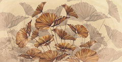 Tapet personalizat leaf cu funze maronii cu umbre pe un fundal cald brown leaves