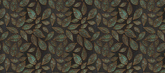 Textured Emerald Leaves Personalised Wallpaper