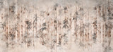 Tapet personalizat leaf cu bambus in nuante de maronii sepia pe un fundal texturat sepia bamboo