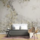 Tapet personalizat leaf cu frunze de pothos n'joy in contrast galben gri n'joy heaven