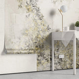 Tapet personalizat leaf cu frunze de pothos n'joy in contrast galben gri n'joy heaven