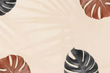 Tapet personalizat leaf cu funze de monstera rosii si negre umbre in stil boho boho monstera leaves