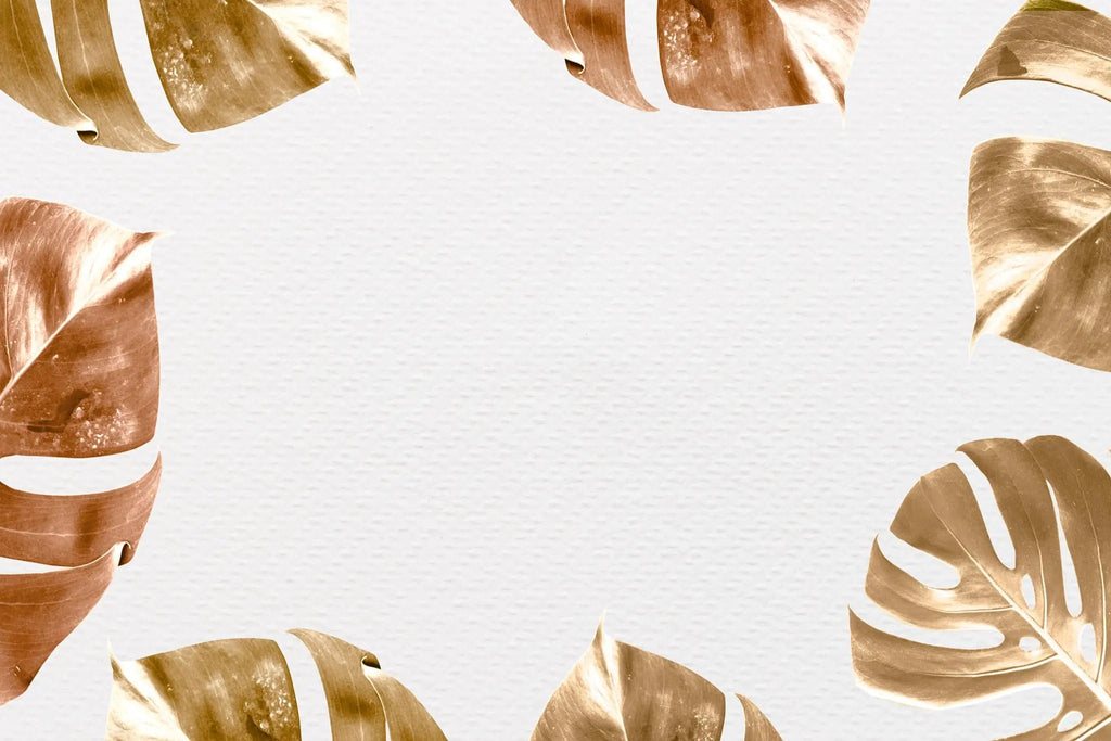Tapet personalizat leaf cu frunze de monstera in tonuri ruginii rusty monstera textured