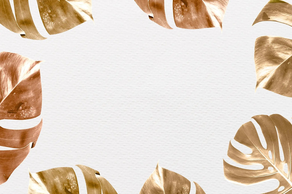 Tapet personalizat leaf cu frunze de monstera in tonuri ruginii rusty monstera textured