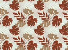 Tapet personalizat leaf cu frunze de monstera in tonuri maronii earthy monstera