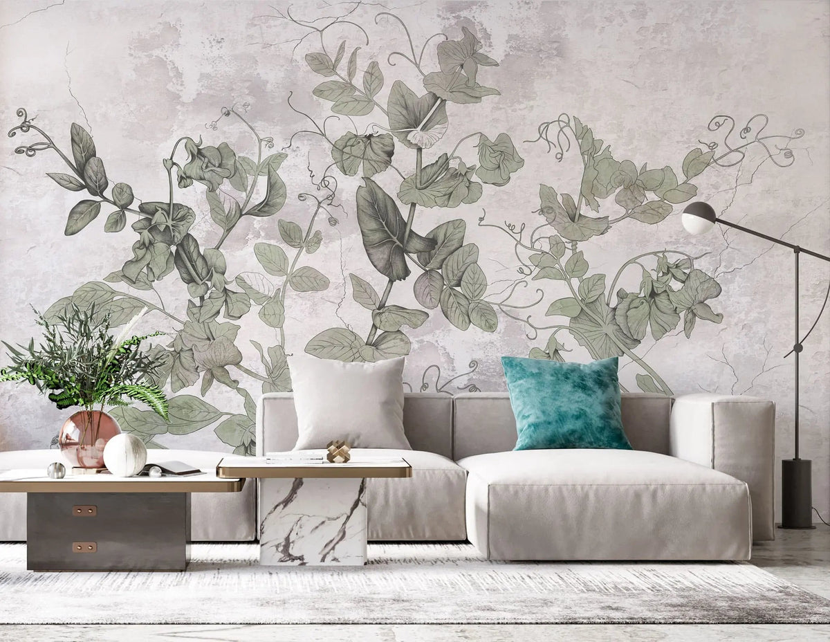 Tapet personalizat leaf cu frunze de menta salbatica wild mint