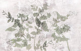Tapet personalizat leaf cu frunze de menta salbatica in nuante inchise sepia wild mint