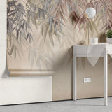 Tapet personalizat leaf cu frunze colorate de salcie cu umbre tonal weeping willow