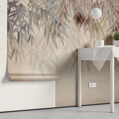 Tapet personalizat leaf cu frunze colorate de salcie cu umbre tonal weeping willow