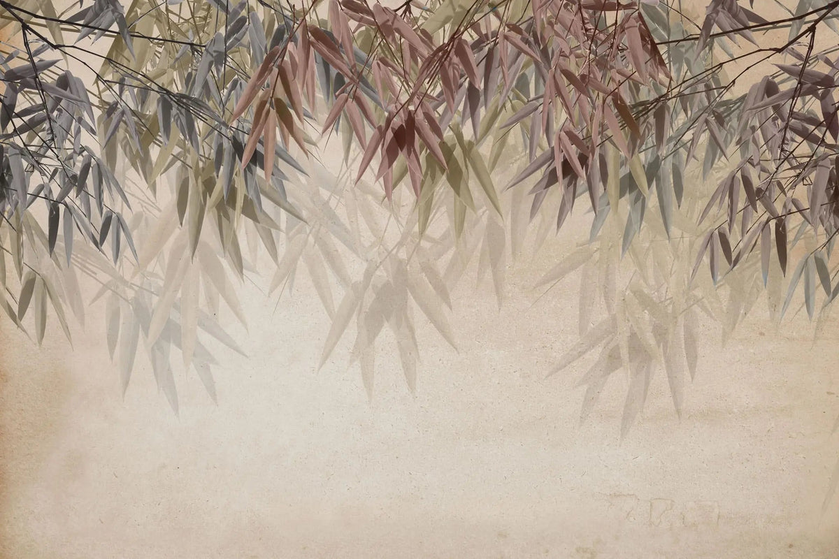 Tapet personalizat leaf cu frunze colorate de salcie cu umbre tonal weeping willow