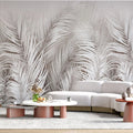 Tapet personalizat leaf cu frunze albe de palmier white palm