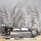 Tapet personalizat leaf cu frunze albe de palmier white palm