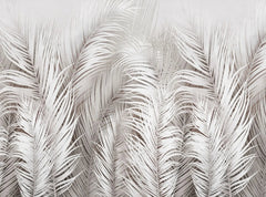 Tapet personalizat leaf cu frunze albe de palmier white palm