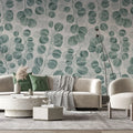 Tapet personalizat leaf cu frunze de eucalipt pe un fundal deschis eucalyptus