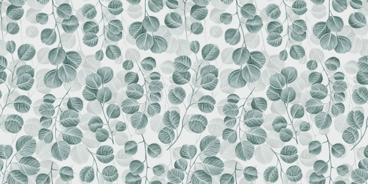 Tapet personalizat leaf cu frunze de eucalipt pe un fundal deschis eucalyptus