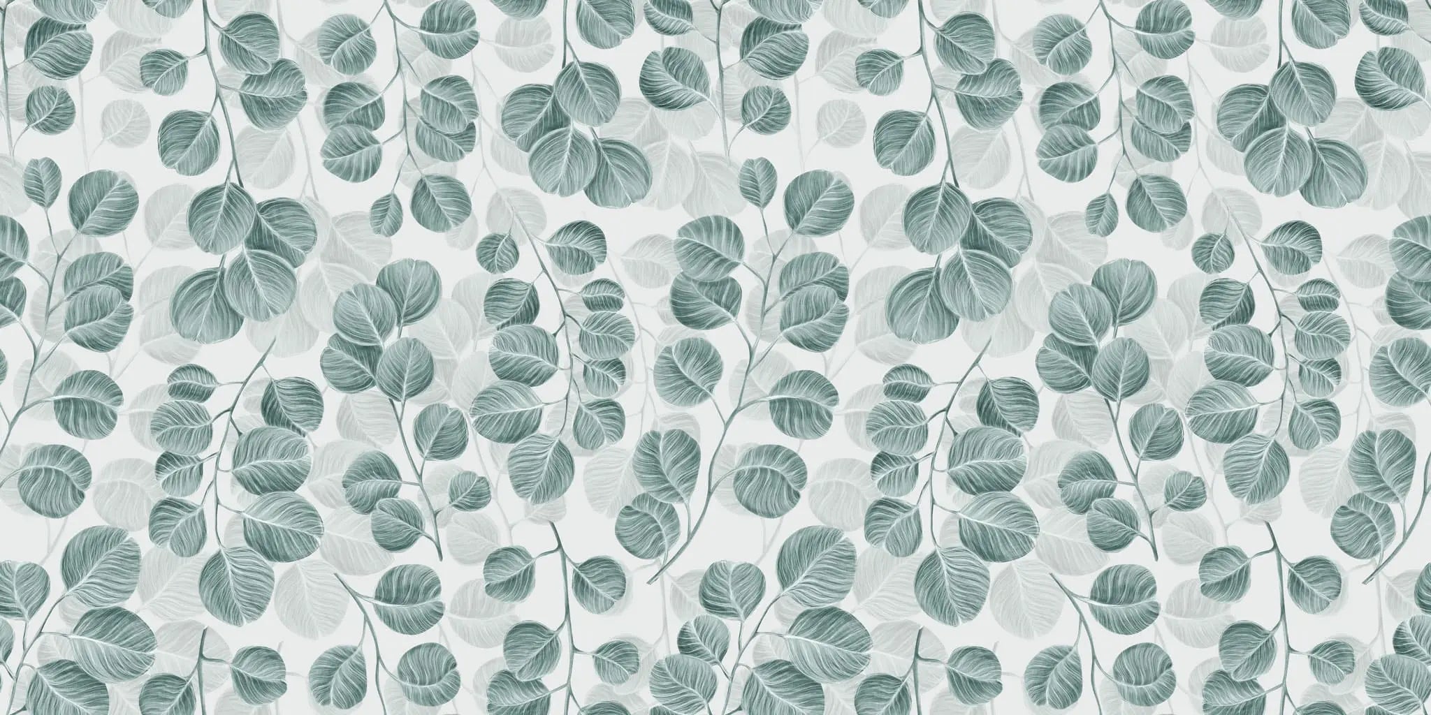 Tapet personalizat leaf cu frunze de eucalipt pe un fundal deschis eucalyptus