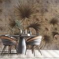 Tapet personalizat leaf cu frunze de palmier pe un fundal in stil art deco luxurious palm