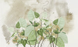 Tapet personalizat leaf cu frunze de philondendron rugosum pe fundal texturat in dungi textured rugosum