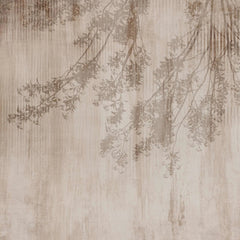 Tapet personalizat leaf cu frunze de artar japonez in nuante cafenii de maro pe un fundal texturat in dungi japanese brown maple