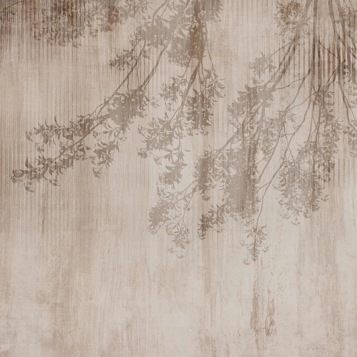 Tapet personalizat leaf cu frunze de artar japonez in nuante cafenii de maro pe un fundal texturat in dungi japanese brown maple